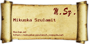 Mikuska Szulamit névjegykártya